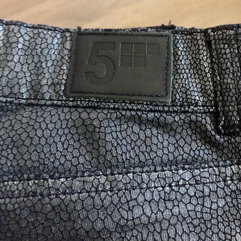 FIVEUNITS Sophia Black Animal Metallic Jeans Size 26